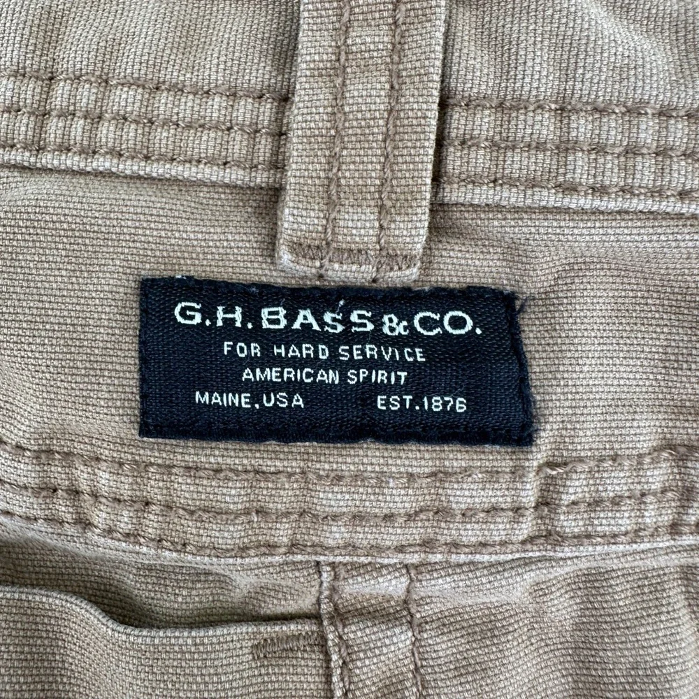 G.H. Bass Pants Mens 36x30 Tan Canvas Workwear Straight Leg